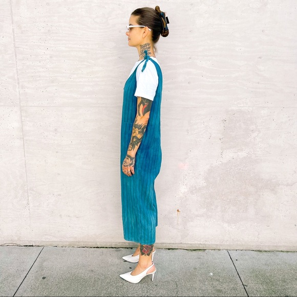 MISS SELFRIDGE/Women's Jumpsuit Linen/Cotton Blend Custom Indigo Dye sz 8 - Picture 3 of 5